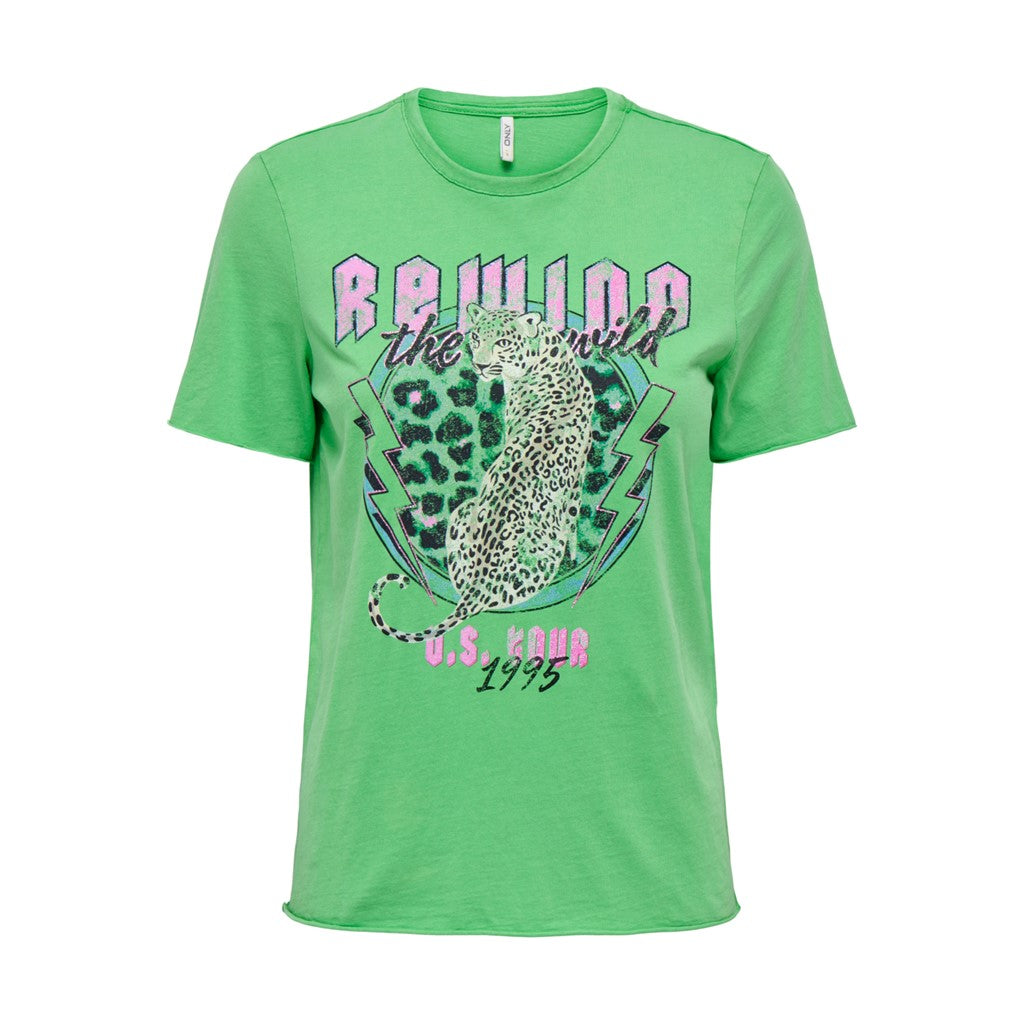 Vibrant Green Leo rewind T-shirt