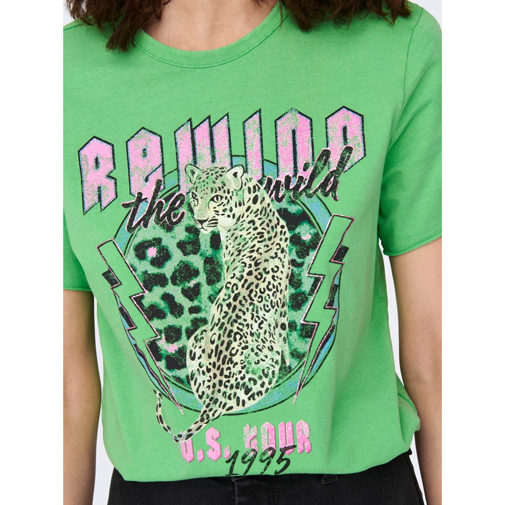 Vibrant Green Leo rewind T-shirt