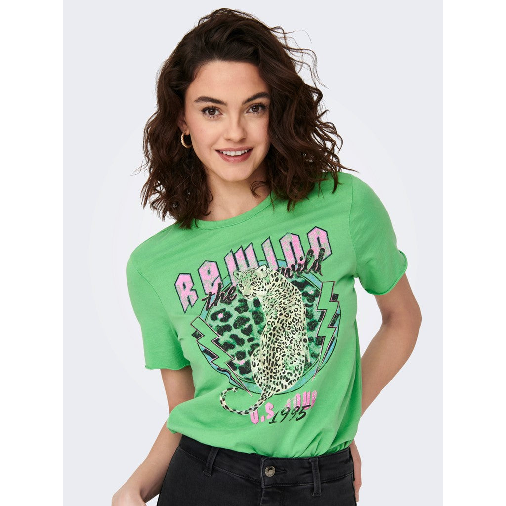 Vibrant Green Leo rewind T-shirt