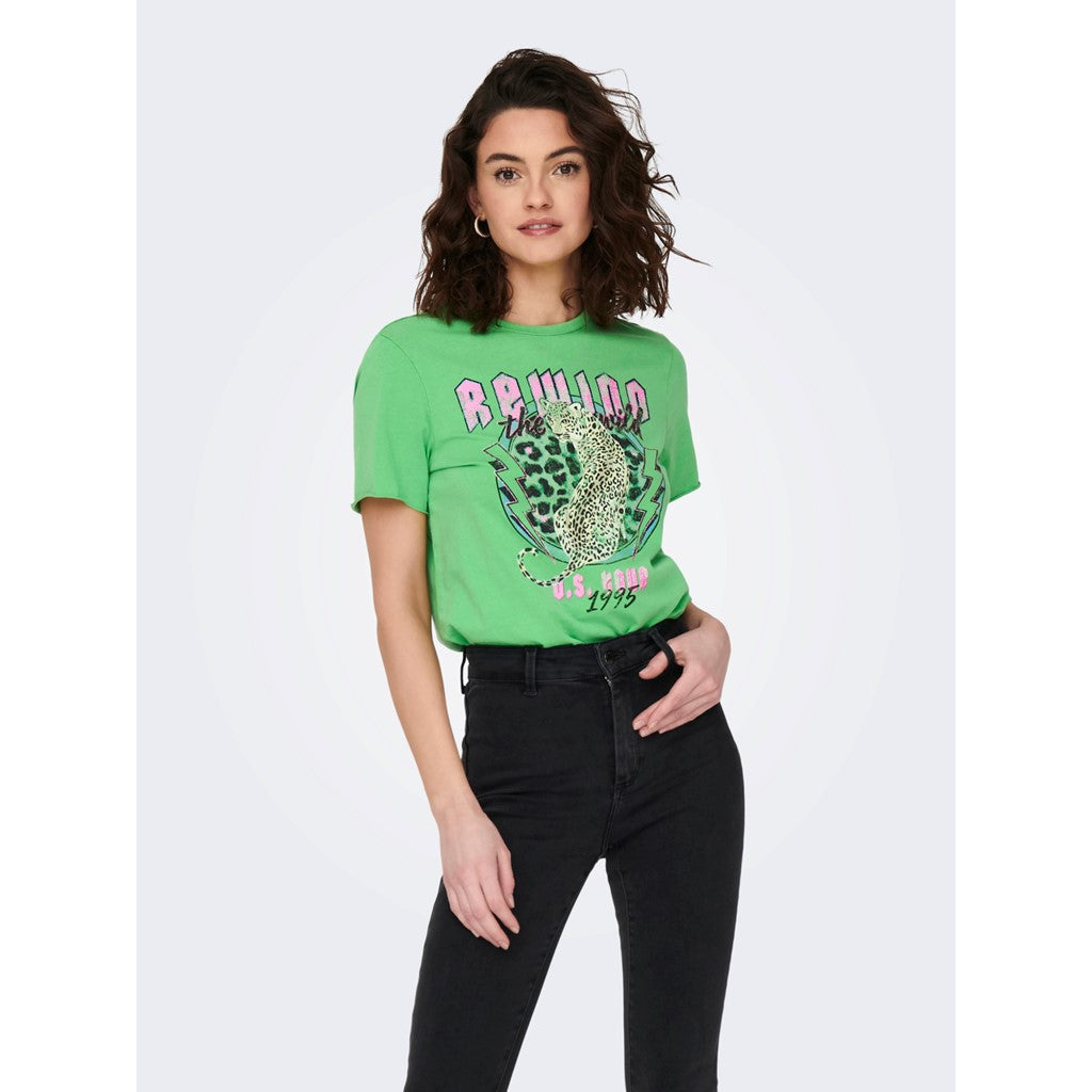 Vibrant Green Leo rewind T-shirt